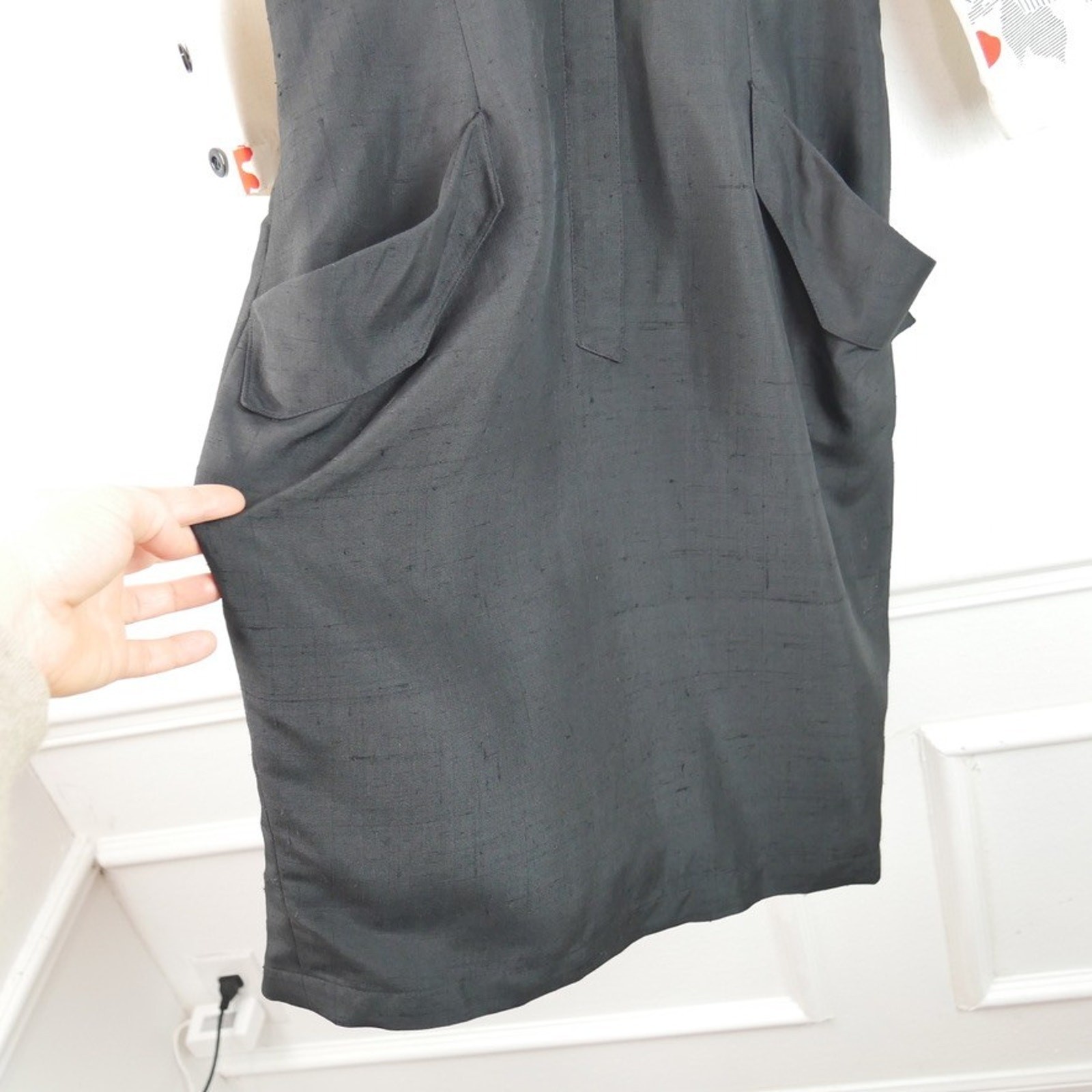 Vintage 80s Bernard Perris Silk Dress France Luxury Designer Cocktail Glam 10