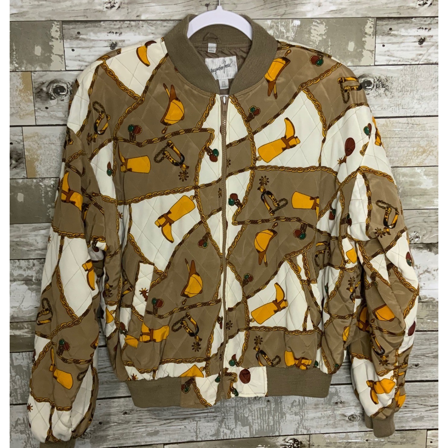 Vintage Jacqueline Ferrar Womens Brown Western Cowboy Boot Full Zip Coat Size OS