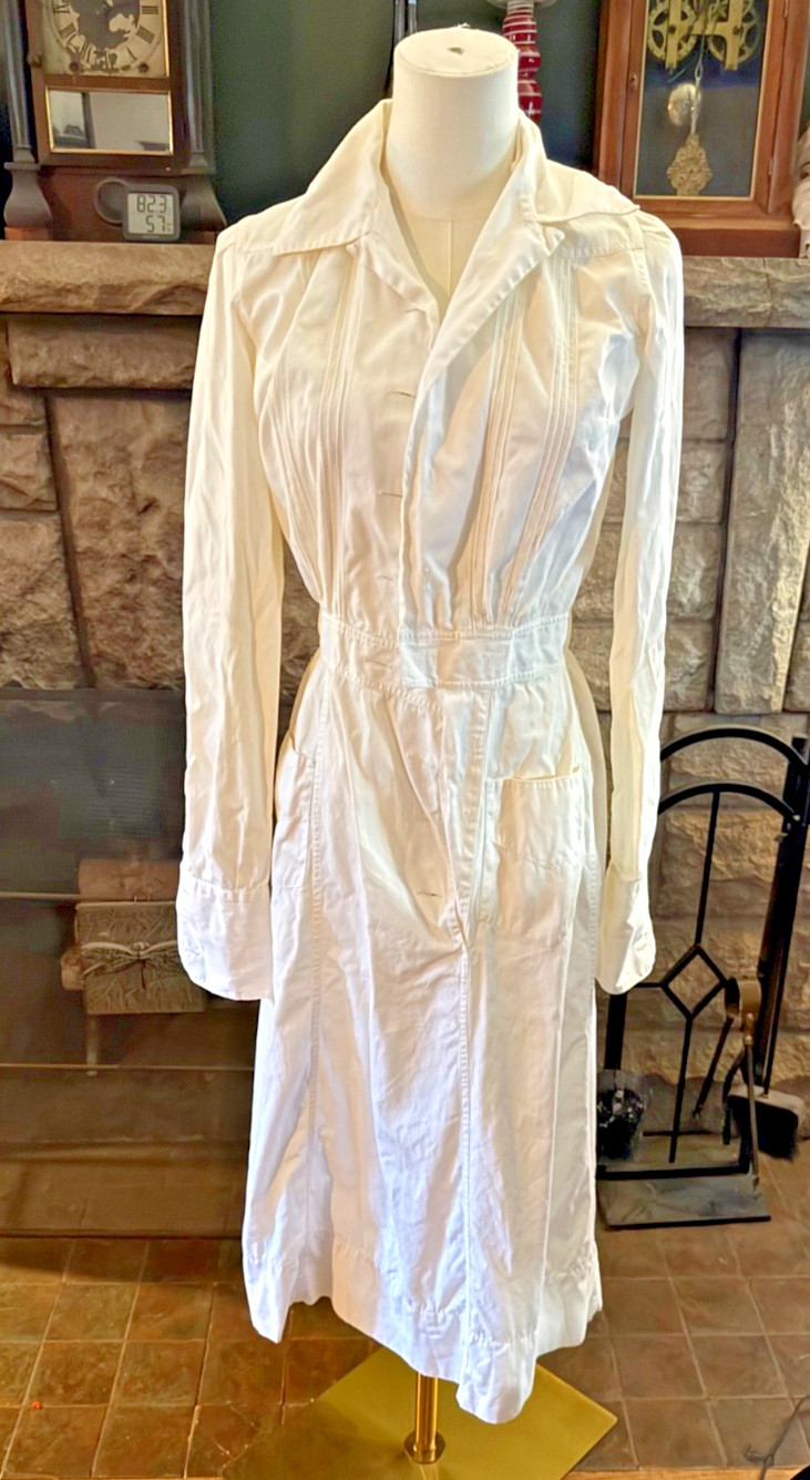Vintage 1958 White Midi Length Authentic Nurse Uniform s/m Princess Uniform