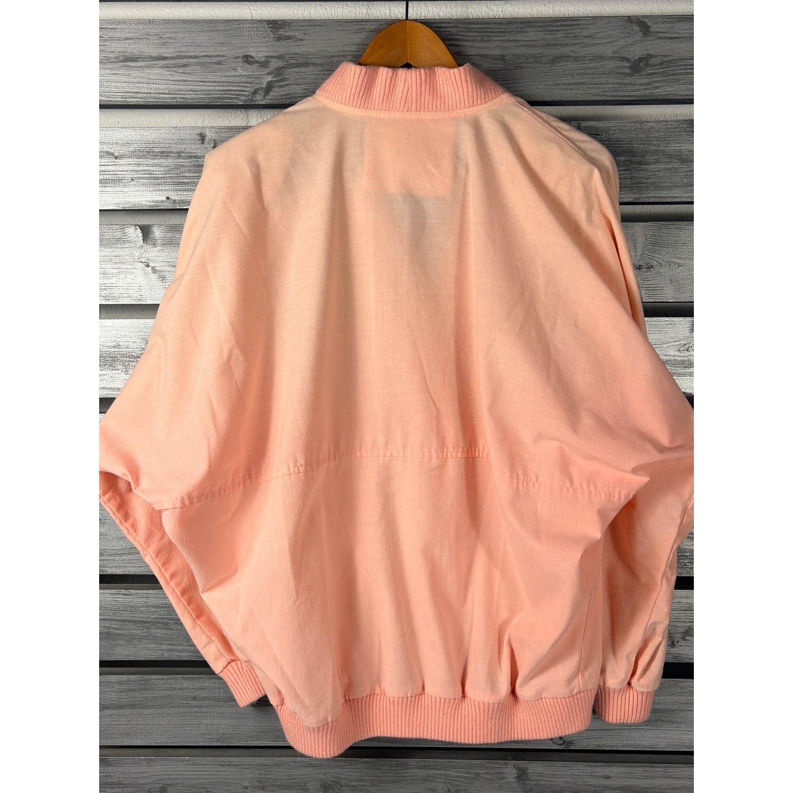 Vintage 80s Kathy Davis Peach Button Up Jacket Womens M mod punk glam colorful