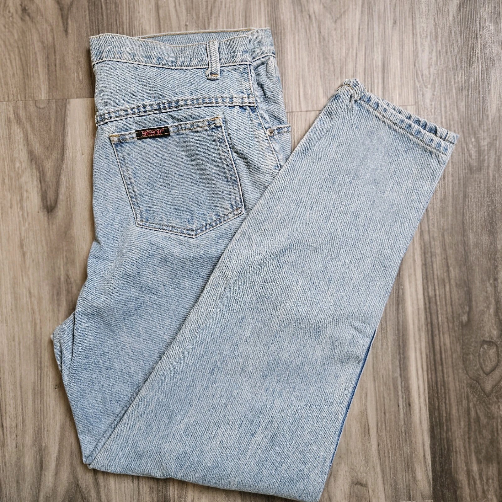 Vtg 80s Sasson Jeans Women&rsquo;s 17/18 High Waist Light Wash Retro Preppy Plus Size