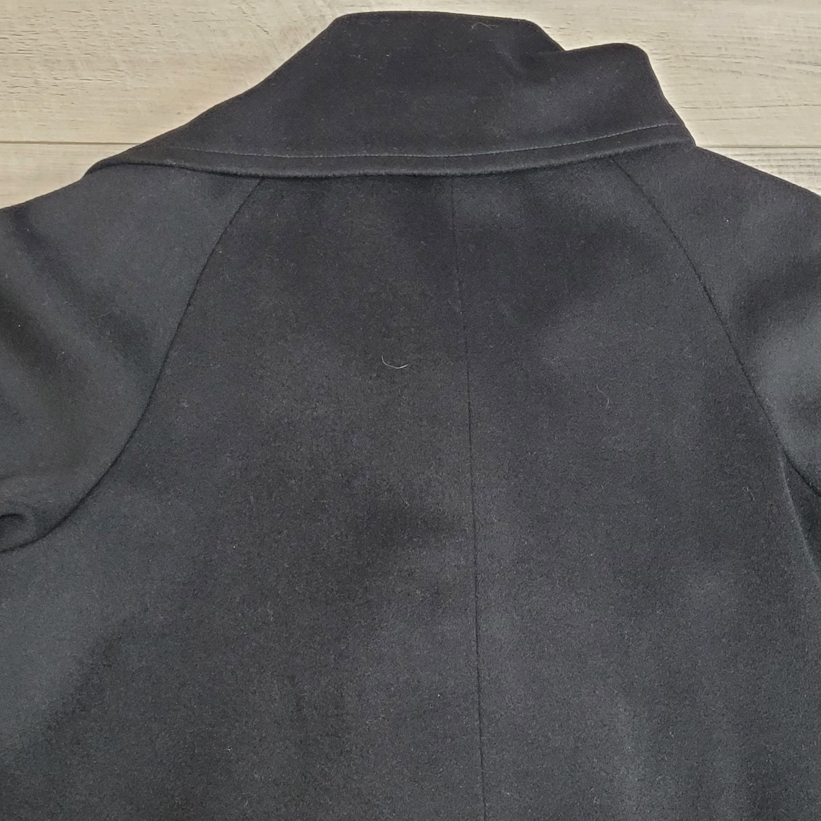 VTG A. Sachs Perlette Wool Overcoat Womens Shawl Collar L/XL Wool Black 80-90&rsquo;s