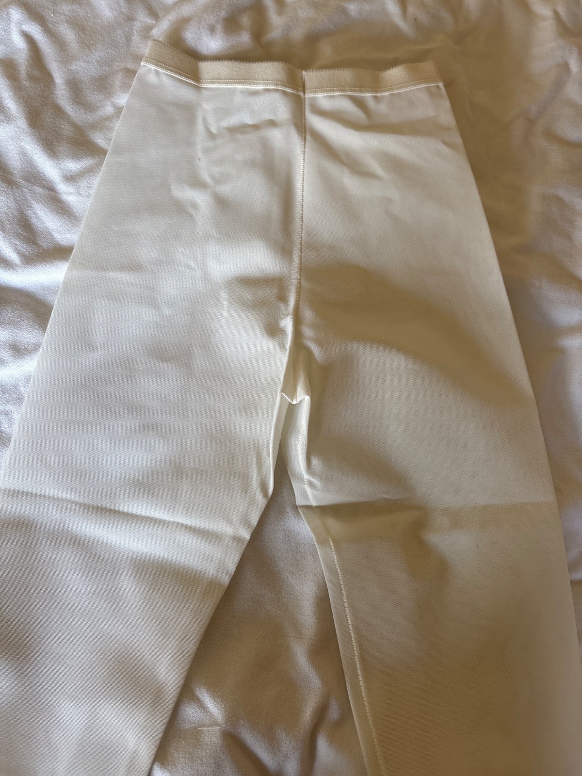 Vintage Ivory Nylon & Lycra Spanx Style Girdle Large With Floral Accent Size L