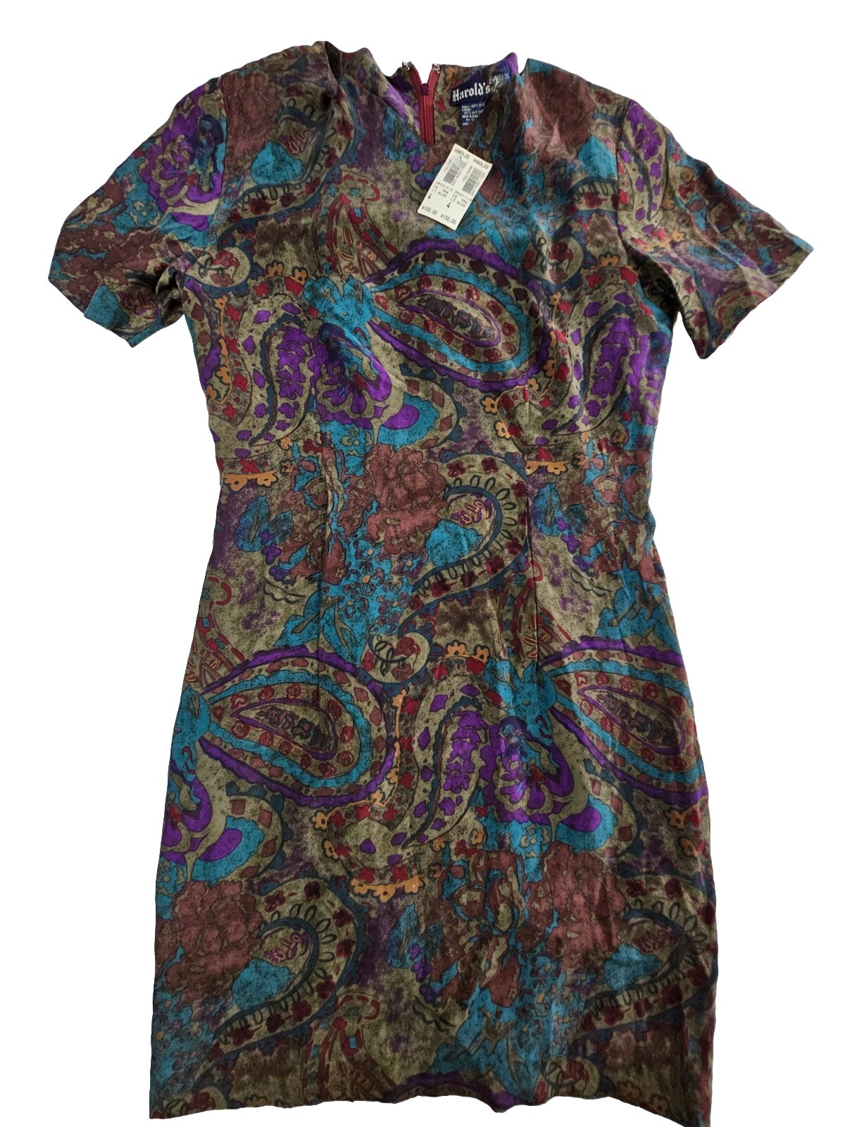 Harold’s Dress Women&rsquo;s Size 4 Paisley 100% Silk Vintage NEW OLD STOCK TAGS