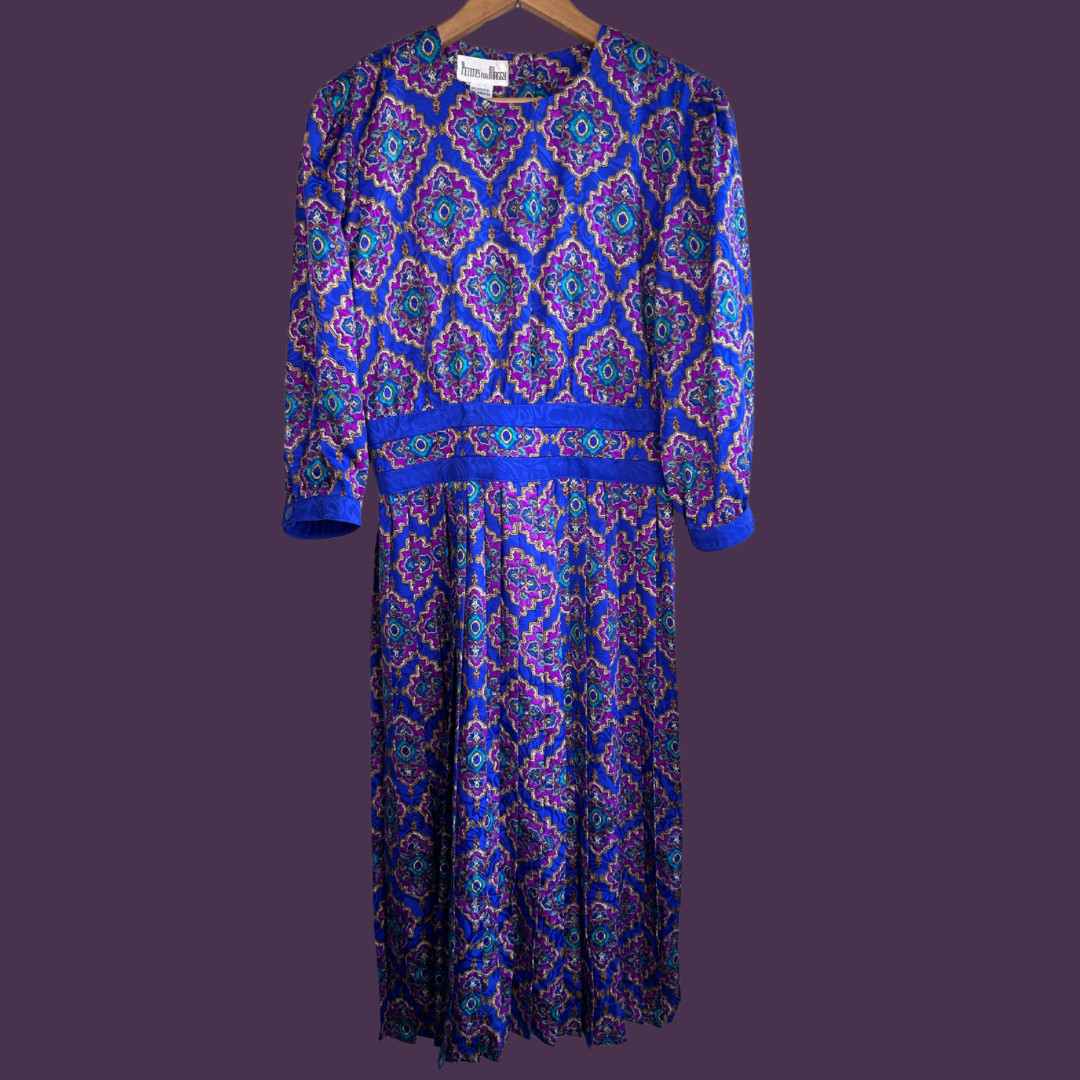 Vintage 80s Petites for Maggy Paisley Dress