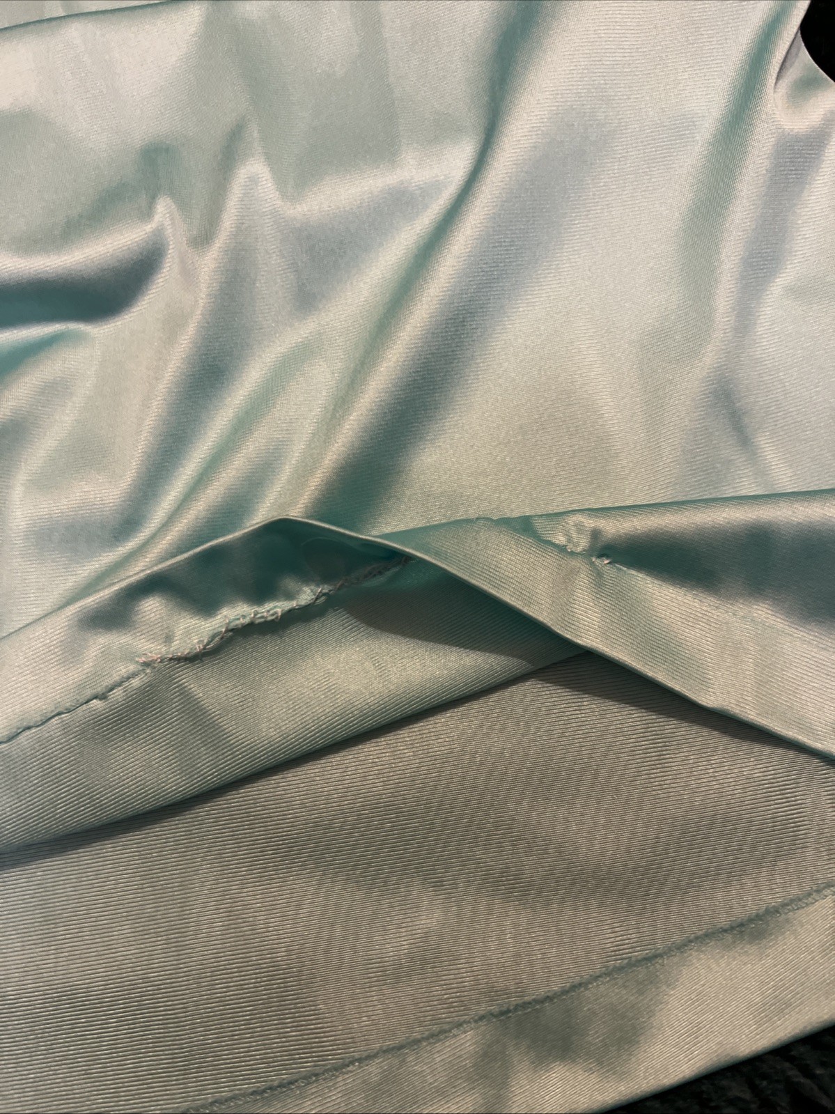 Vtg JC Penney MG Art Deco Silky Nylon Blue Slip Dress Nightgown Small USA **read