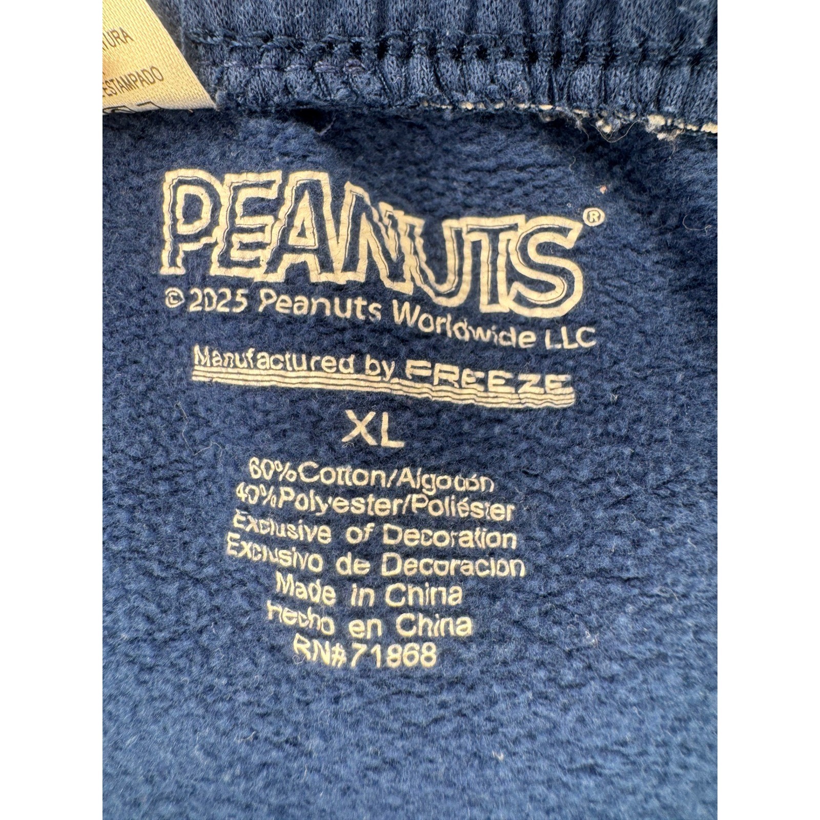Peanuts Snoopy Wide Leg Baggy Sweatpants Women&rsquo;s XL Blue Embroidered Streetwear