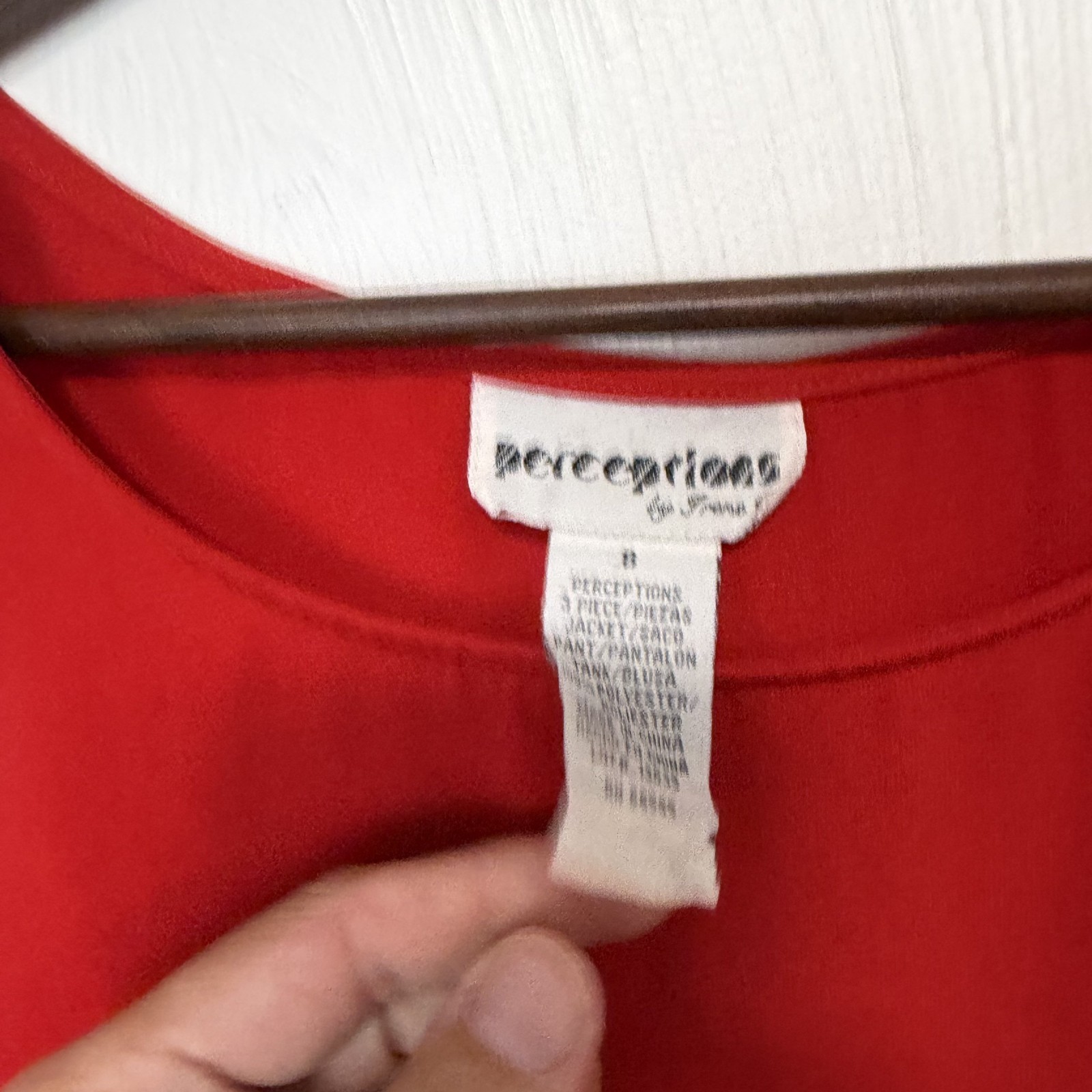 Vintage Perceptions Women&rsquo;s Red Solid Casual Sleeveless Tank Top Blouse Size 8