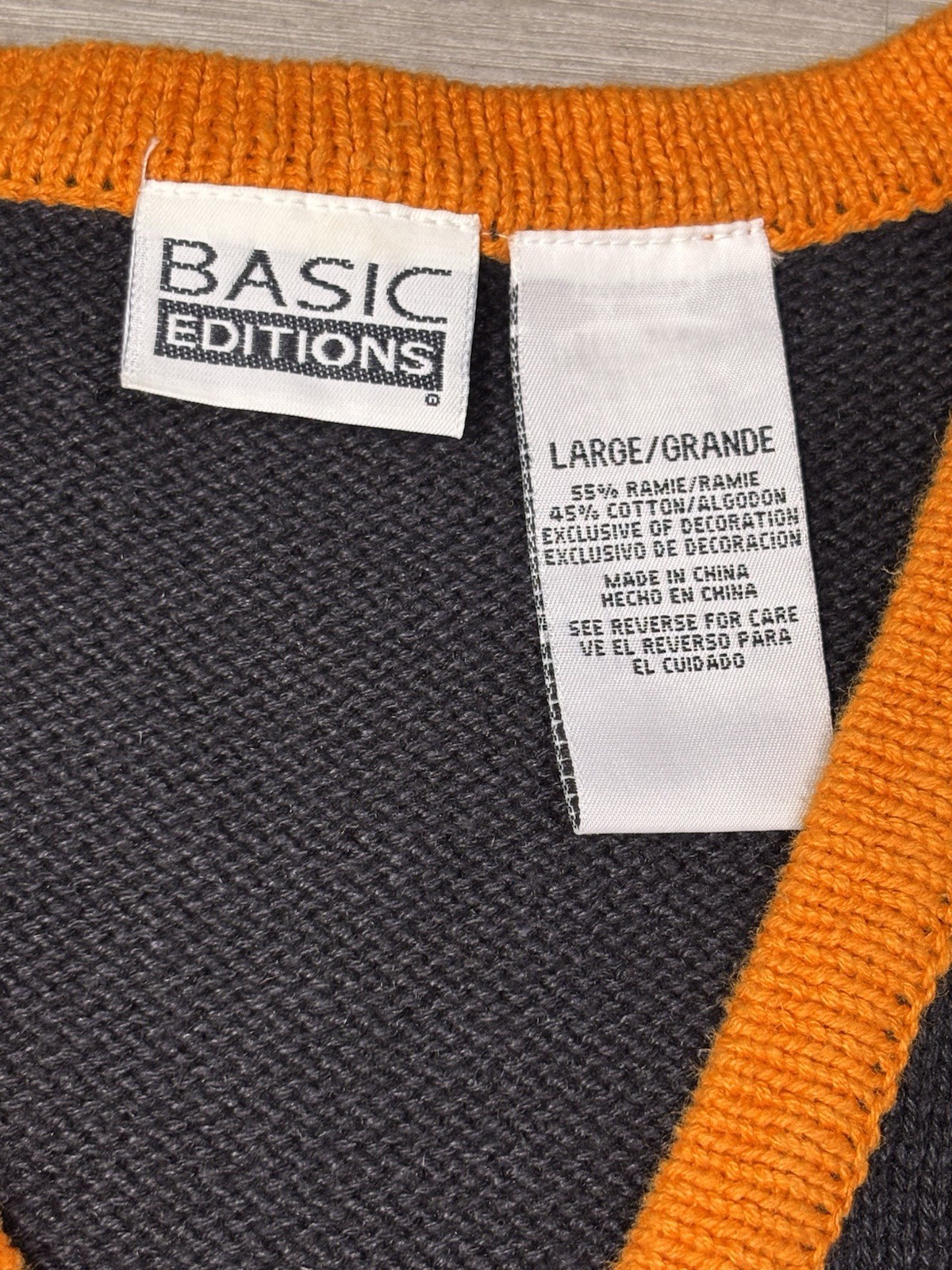 1990 Halloween Sweater Vest Basic Editions Size Large Whimsical Festive Spooky