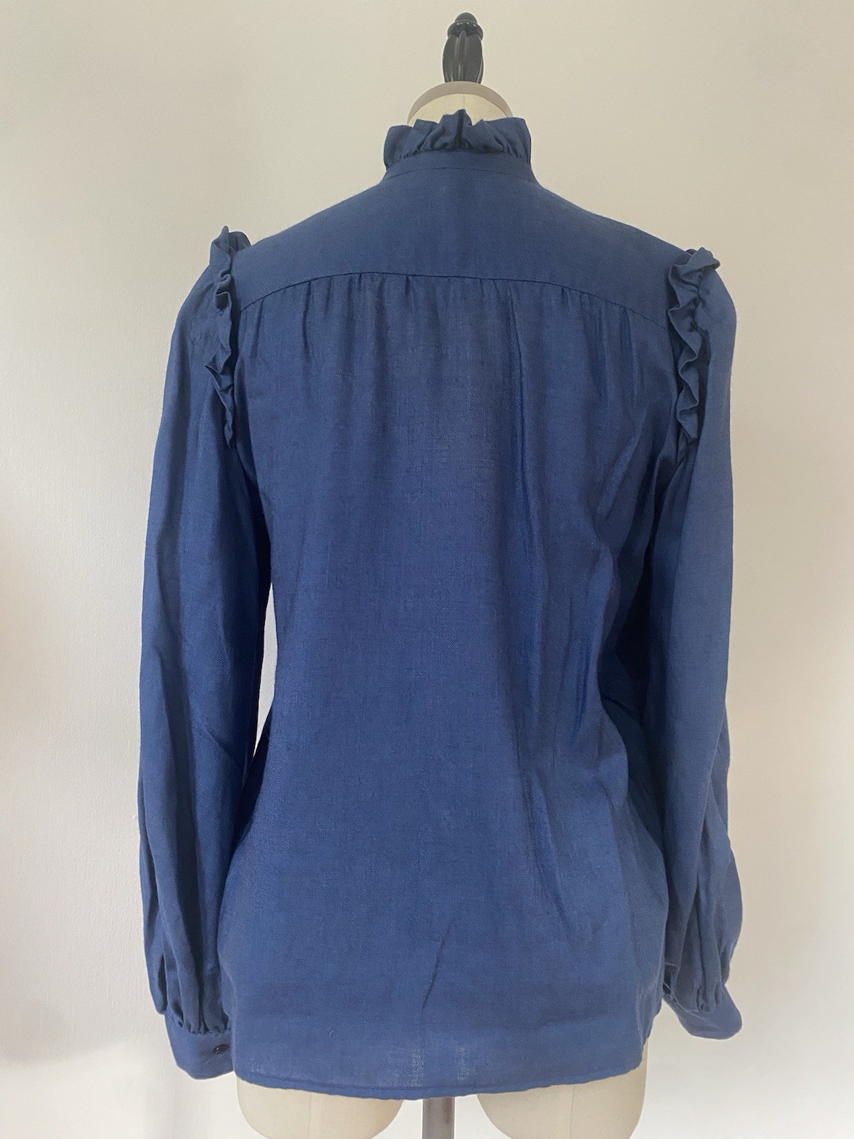 Gucci Vintage 1970&rsquo;s Ruffle Blouse Lightweight Wool/silk Blend