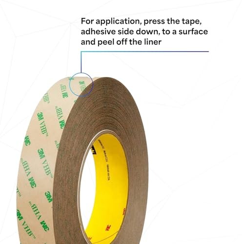 3M 468MP Adhesive Transfer Tape, Clear, 12 in x 5 yds, High Performance