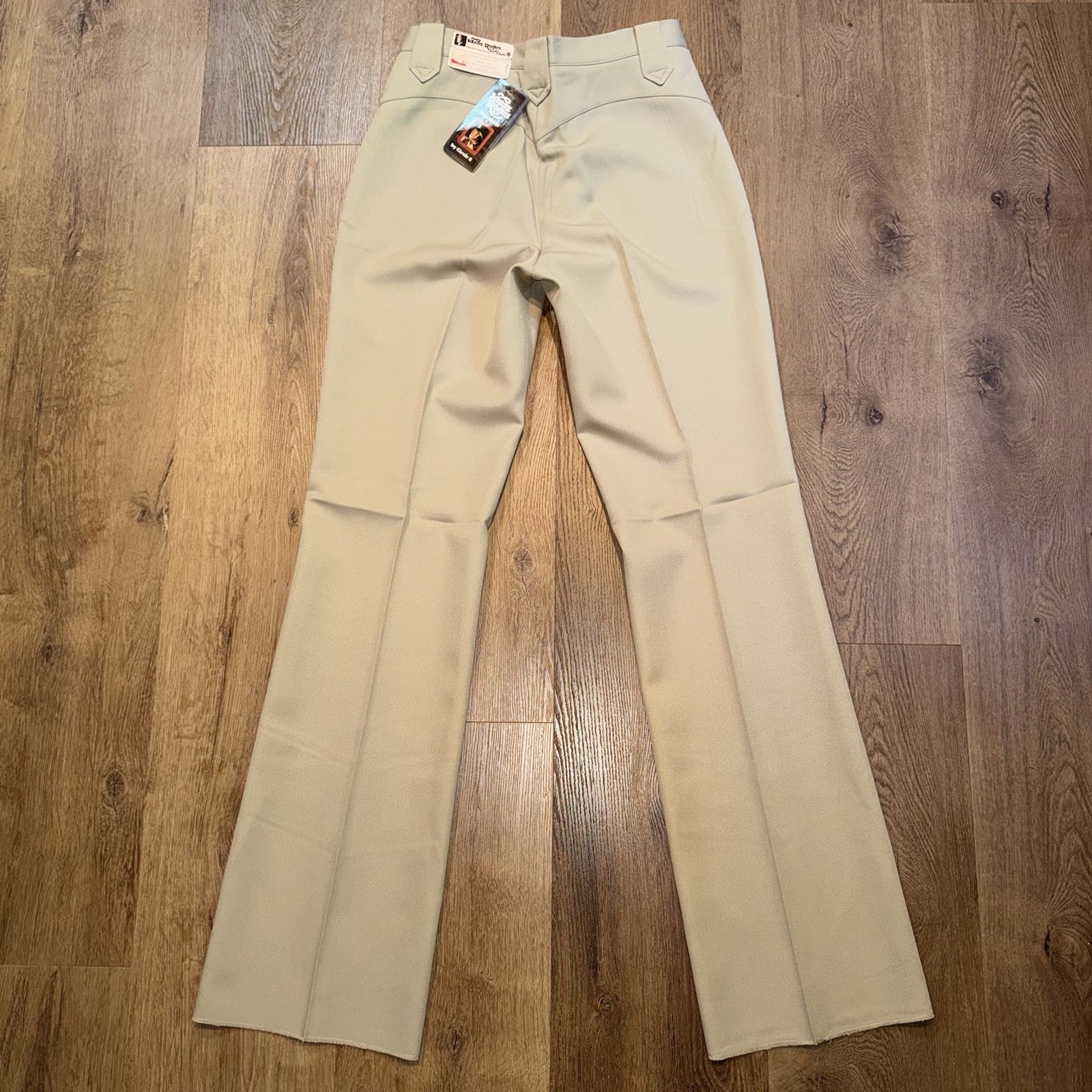 Vtg Circle S Pants Kenny Rogers Western Flare Leg Rockabilly Tan NOS Womens 16
