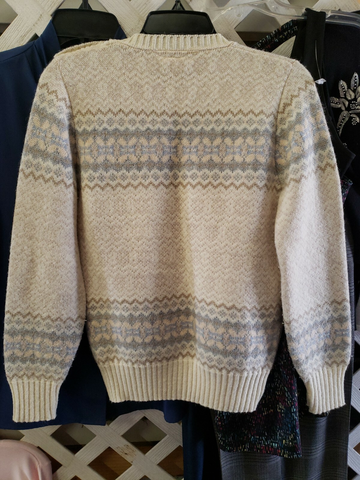 Vtg Beldoch Popper Pullover Sweater Button Shoulder Medium