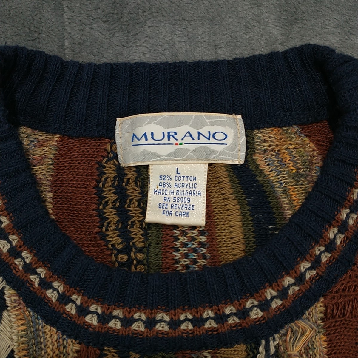 Vintage Murano Coogi Style Sweater Multicolor 90s Size Large