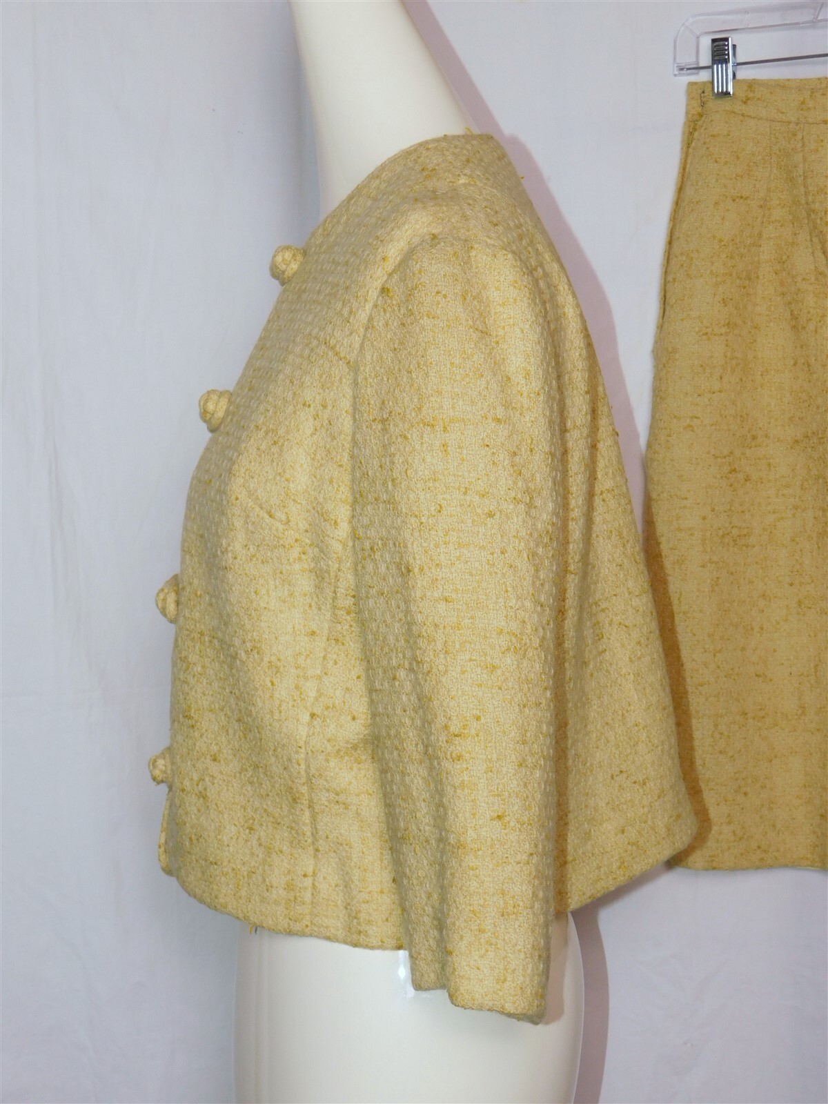 Vtg 2 Pcs MARSHALL FIELD & Company Devonbrook Look Daffodil Yellow Skirt Suit