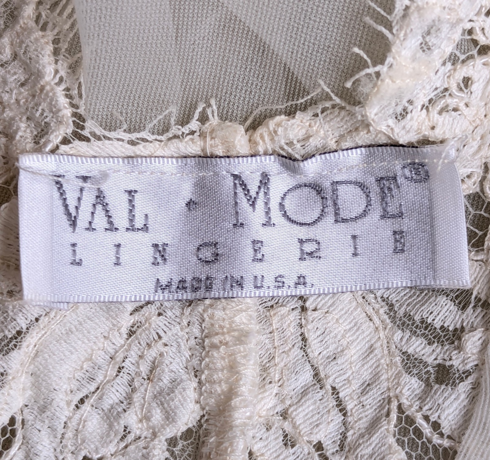 Vtg Val Mode Peignoir Dressing Gown Robe Lingerie Sheer Chiffon Soutauch Lace Sm