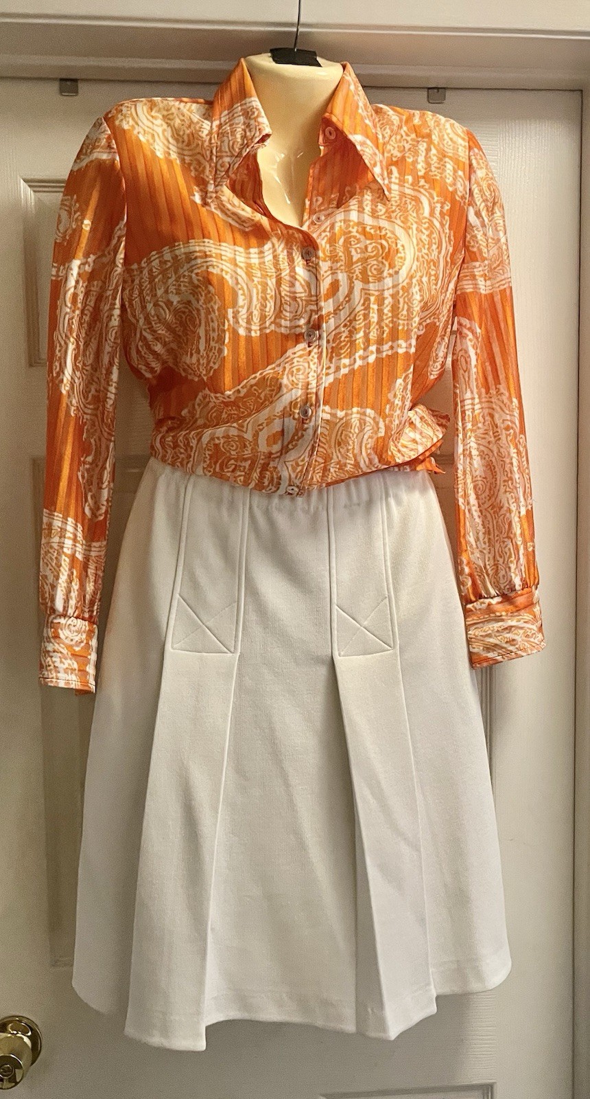 Vintage Devon White 3 Piece Suit Separates Jacket Skirt Pants & Blouse Size 7/8