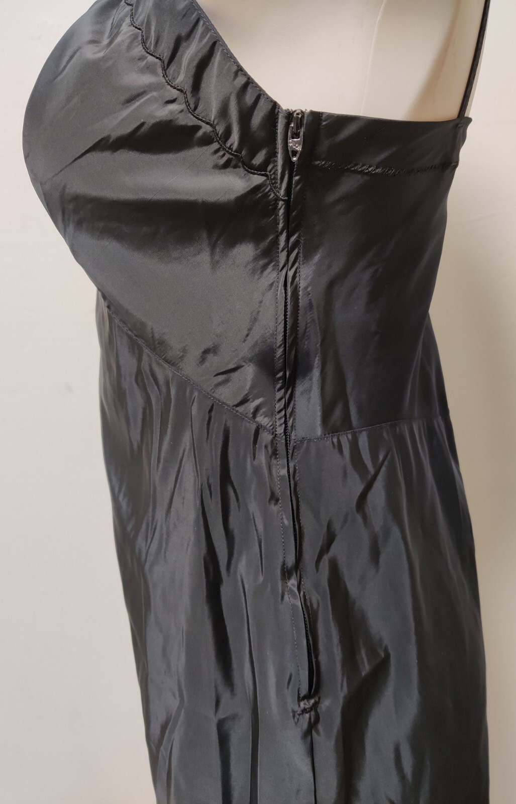 Vintage Sears Side Zipper Polyester & Nylon Black Dress Slip Size 34 Short EUC