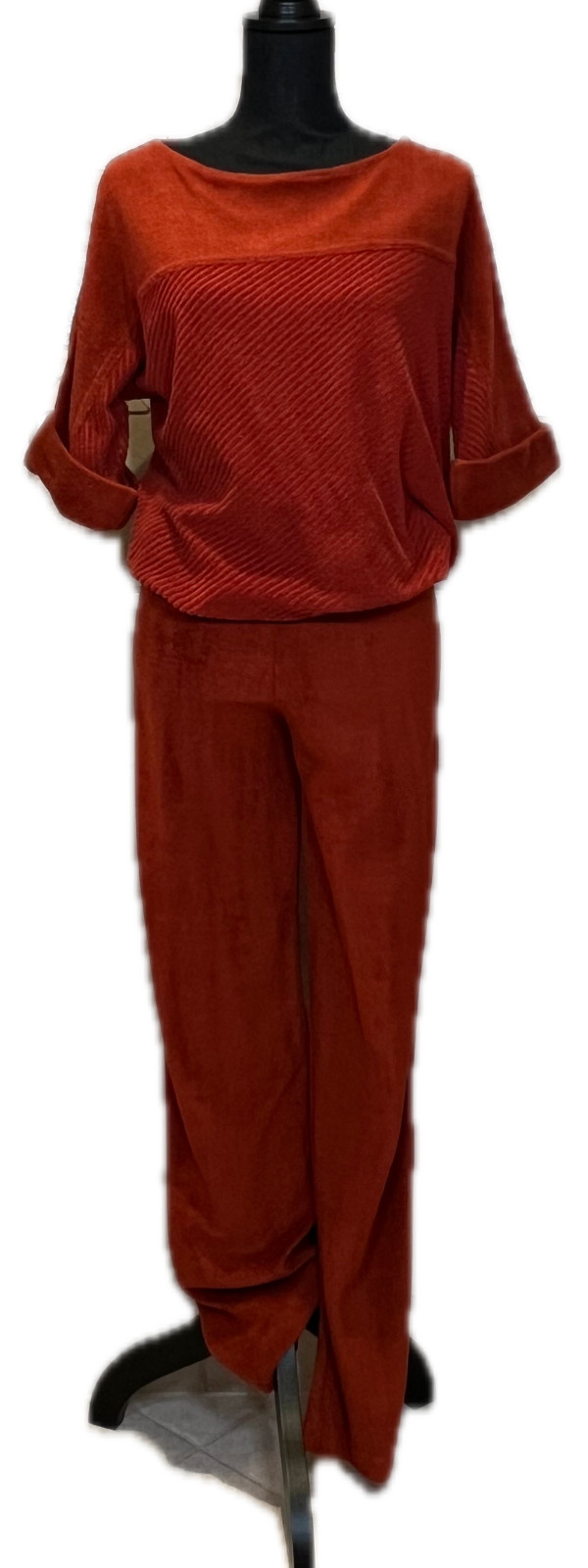 VTG – 1970s Cole of California – Maroon Color Terry-Style Shirt & Pants set SZ S