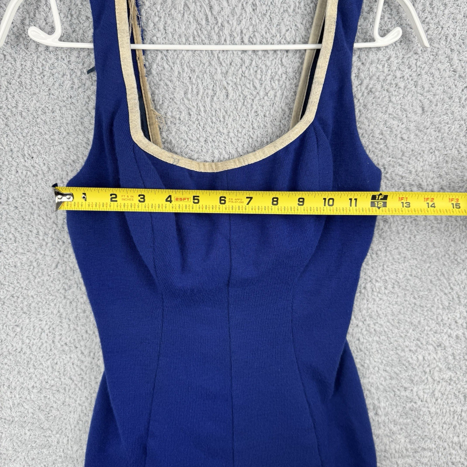 Vintage 50s Rose Marie Reid California One Piece Swimsuit Bodysuit Blue White