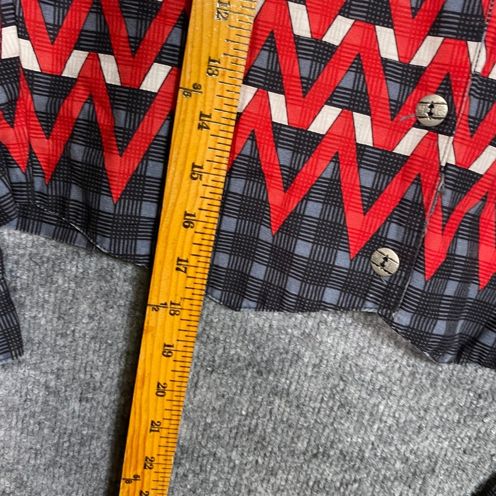 Brooks & Dunn Panhandle Slim Western Crop Shirt Plaid Red Chevron Womens Small