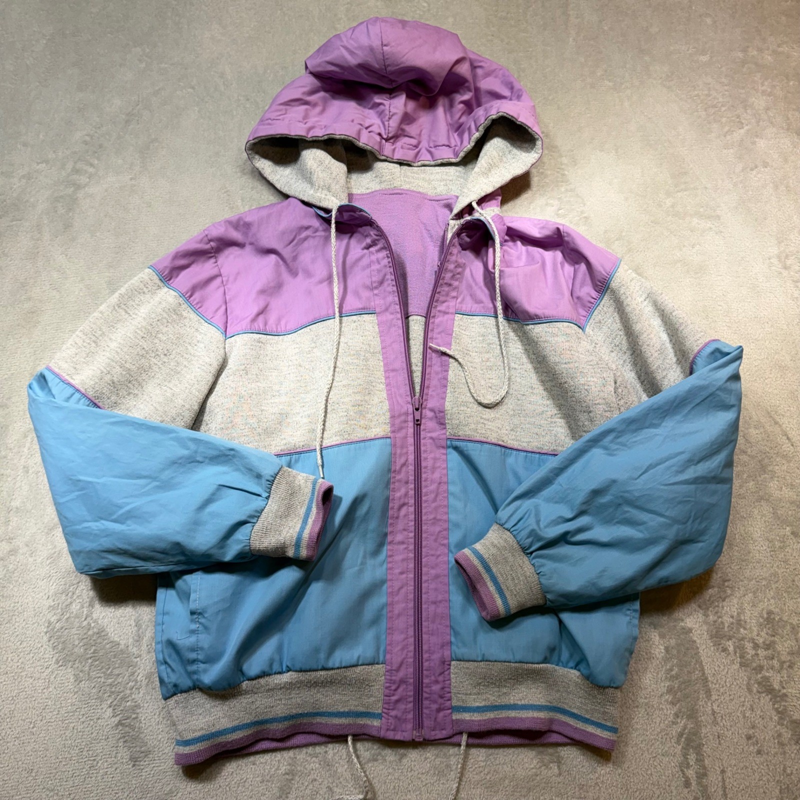 Vintage Main Event Colorblock Hooded 3 in 1 Jacket Size S Purple Blue 80s 90s