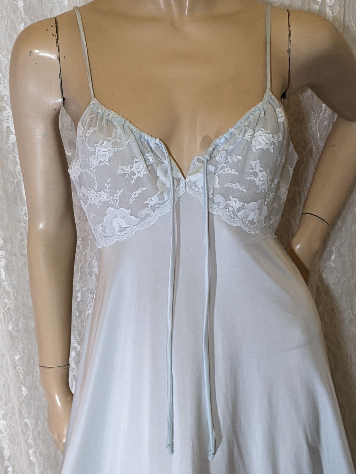 VTG Luxite by Holeproof Ruffle Sleeves Peignoir Robe Bonus Lingerie Nightgown M