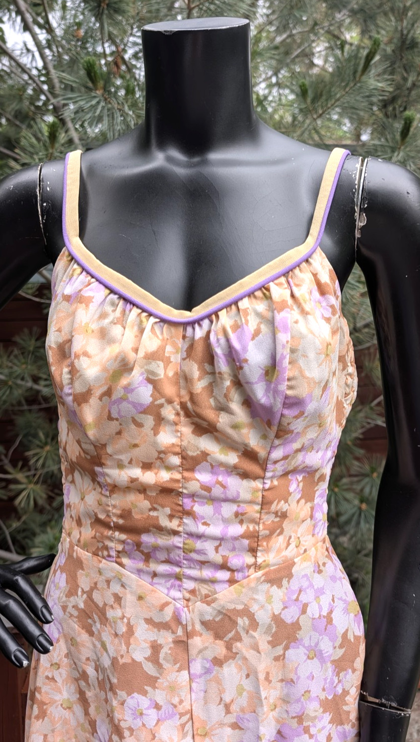 Vintage 60&rsquo;s Deweese Design floral Swim sun Dress 38&Prime; bust as is