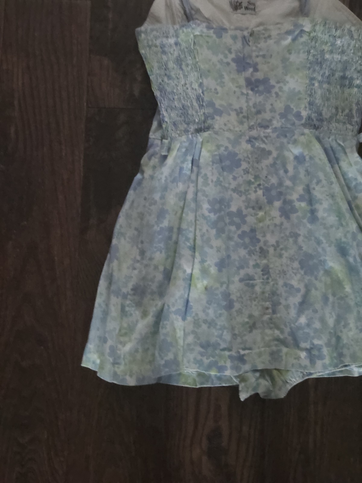 Vintage Sea Weeds Floral Skort Romper Women&rsquo;s Size 10 Blue Purple Summer Dress
