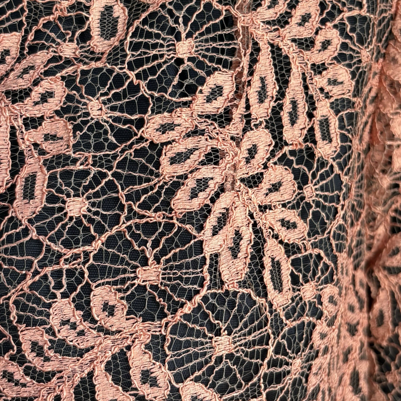 Vintage 50s Deadstock Copper color Spiderweb Lace Jet Black Cropped Jacket XS/S