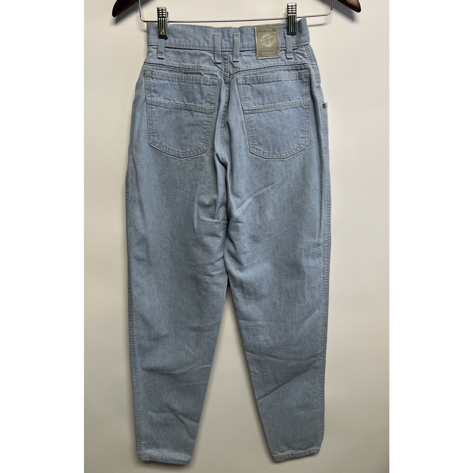 Vintage Pepsi Cola Womens Jeans 24×28 Made In USA Mom 80s Light Wash High Rise