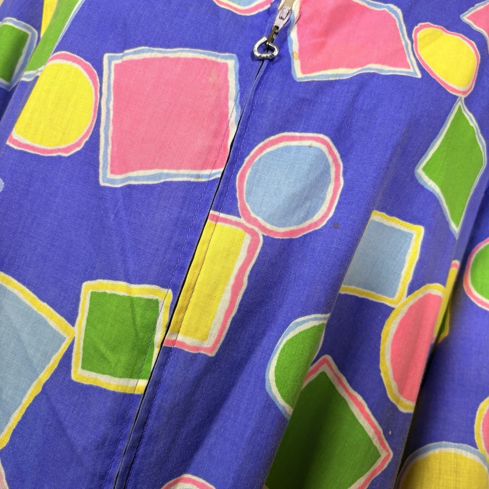 Vintage David Brown California Geometric Maxi Dress Art Teach 80s 90s Size L