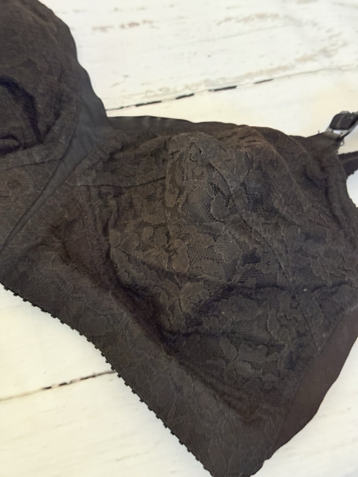 Vintage Sears Bra Black Wireless Unlined Pin-up Sweater Bra Cotton Lace 50&rsquo;s 34D