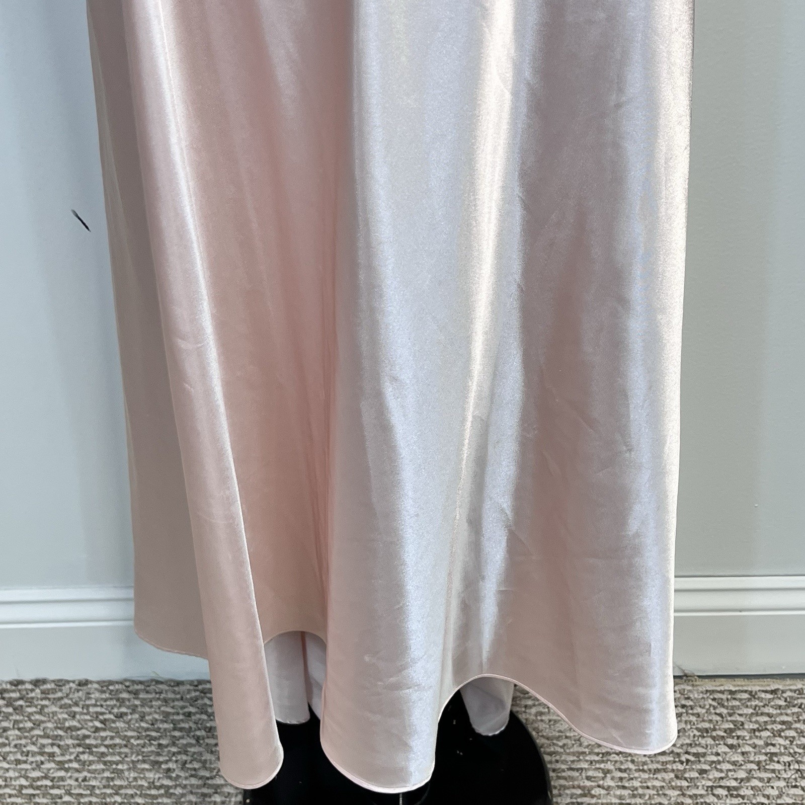 Vintage Cerie Nightgown Lingerie Plus sz 3X Pink Satin Lace Wedding Bridal