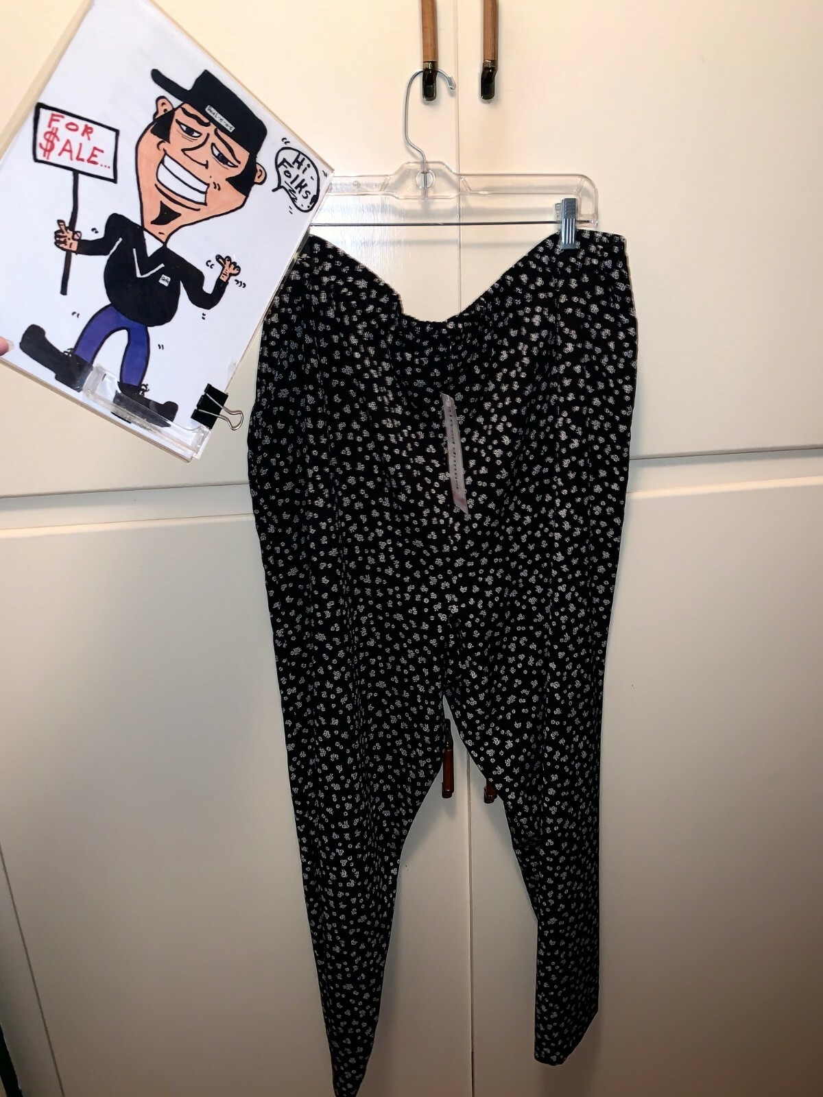 VINTAGE LADYS PANTS ALFRED DUNNER SIZE 18W BLACK PRINT NEW TAG TV OVERSTOCK LOOK