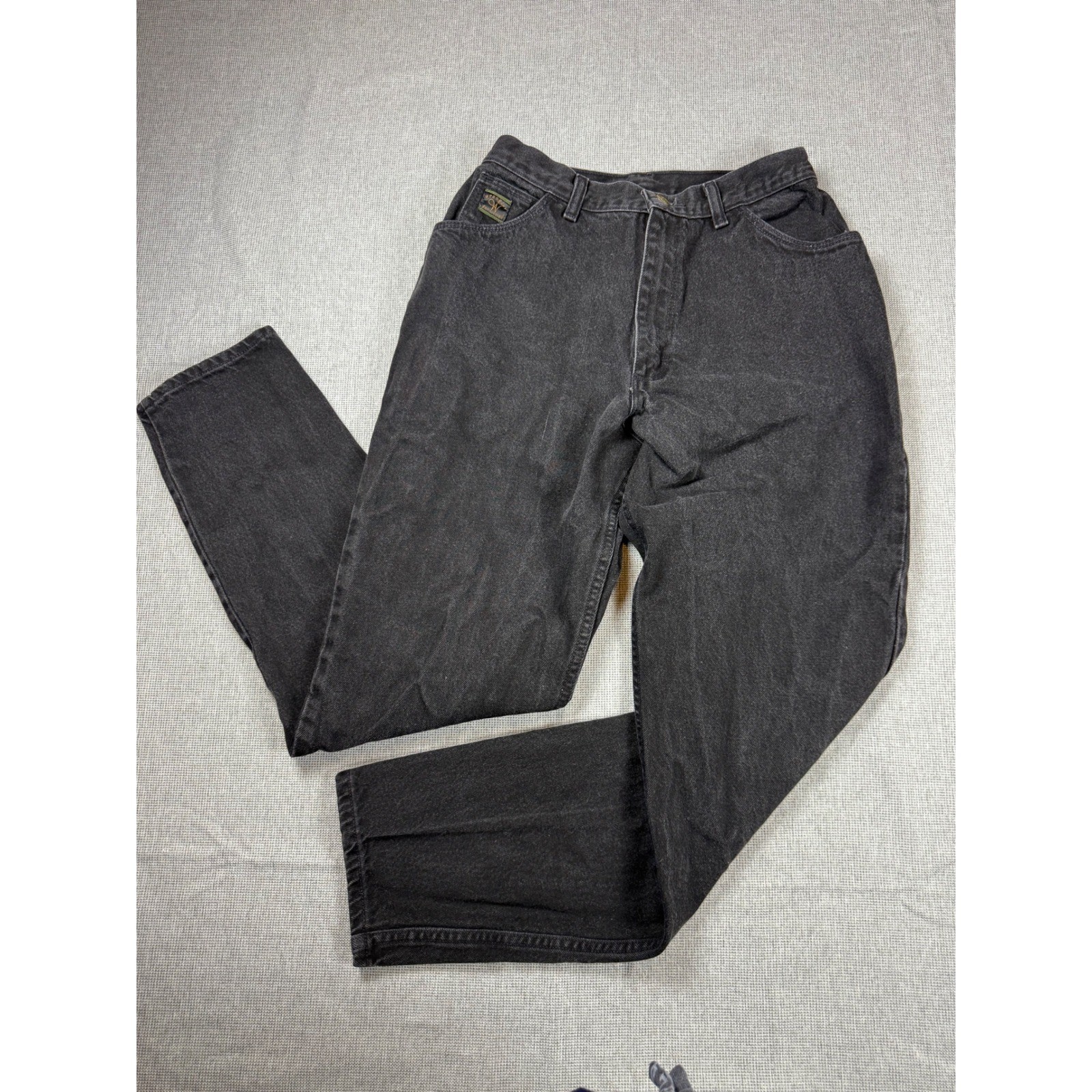 Wrangler For Women Vintage High Waisted Tapered Leg Black Jeans 12×32 MSROBCB