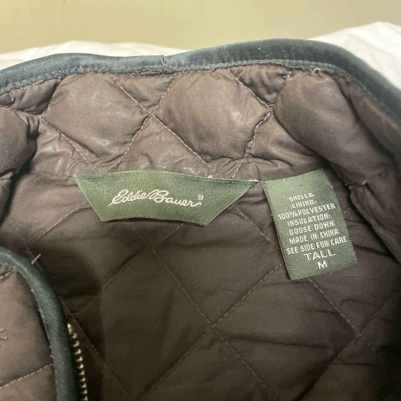 Eddie Bauer Womens Tall M Quilted 100% Goose Down Jacket *See Description