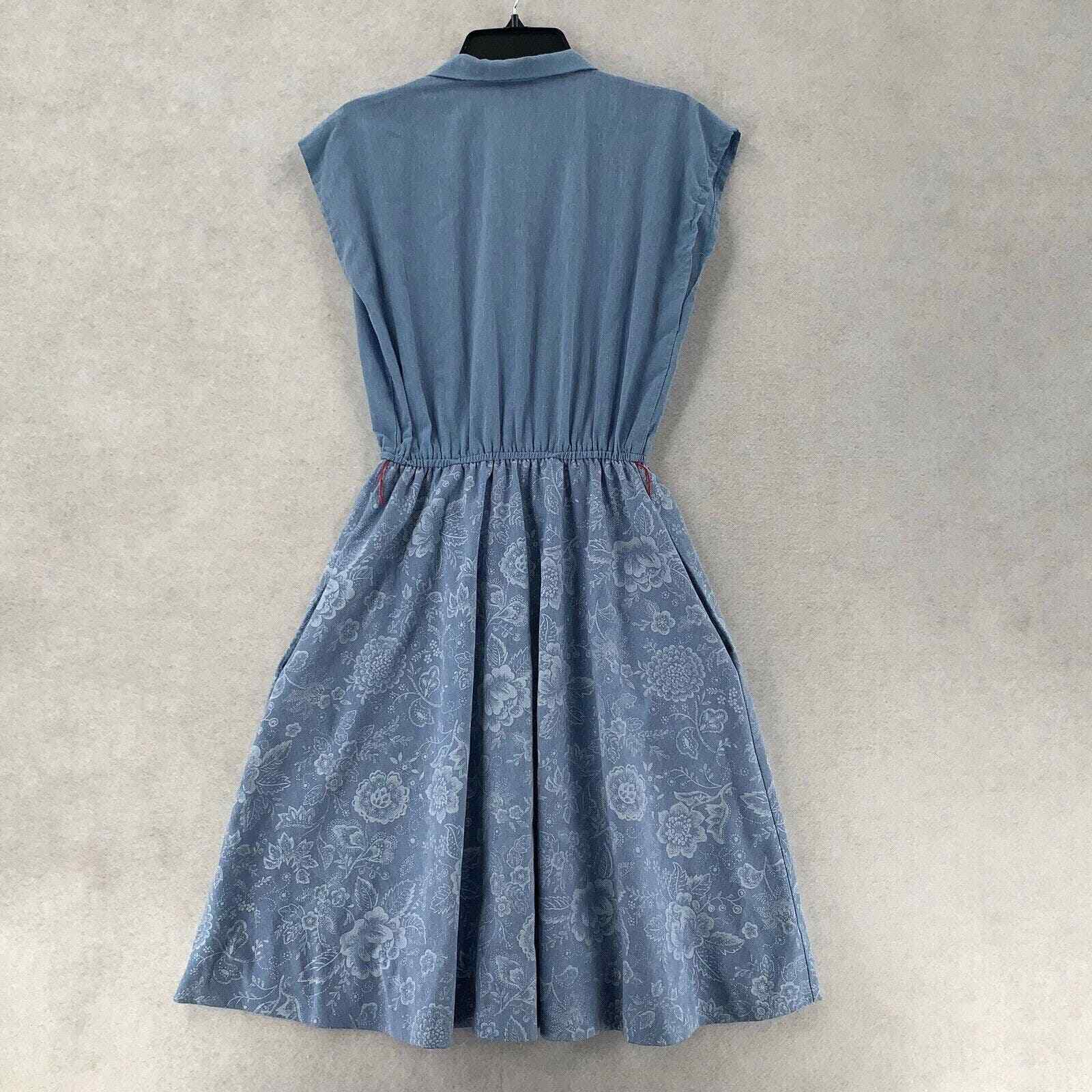 Vintage Norwin Suit Dress Blue Floral Long Line 2 Piece Modest Womens Med-Lg