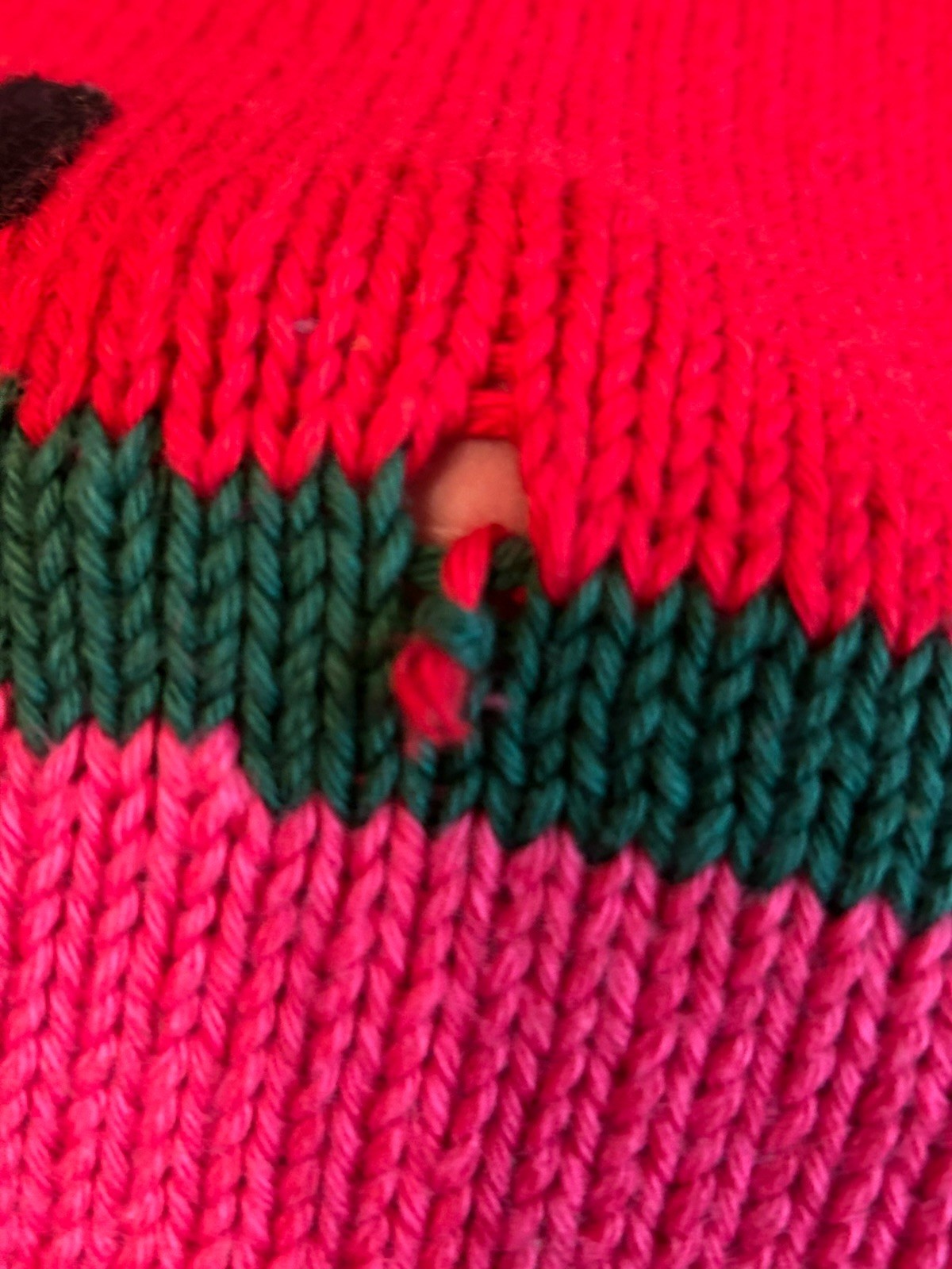 VTG 80&rsquo;s PICKING WATERMELON HANDMADE PERUVIAN EMBELLISHED NOVELTY SWEATER S-LG