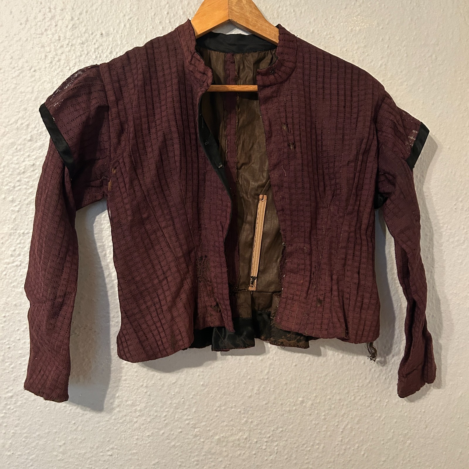 READ As is Victorian Womens S/M Dress Brown Lace Bodice & Skirt Study Repair