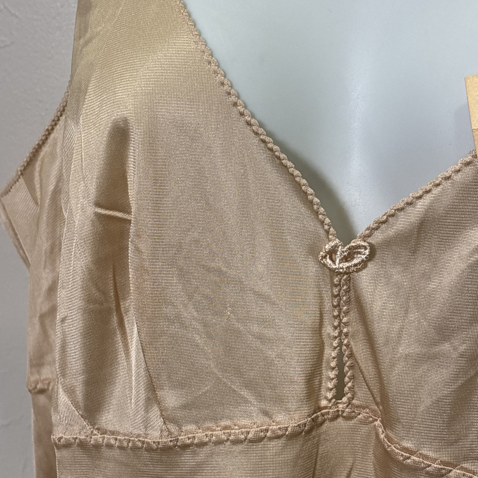 vintage formfit a cut above full length beige nude slip 42 tall