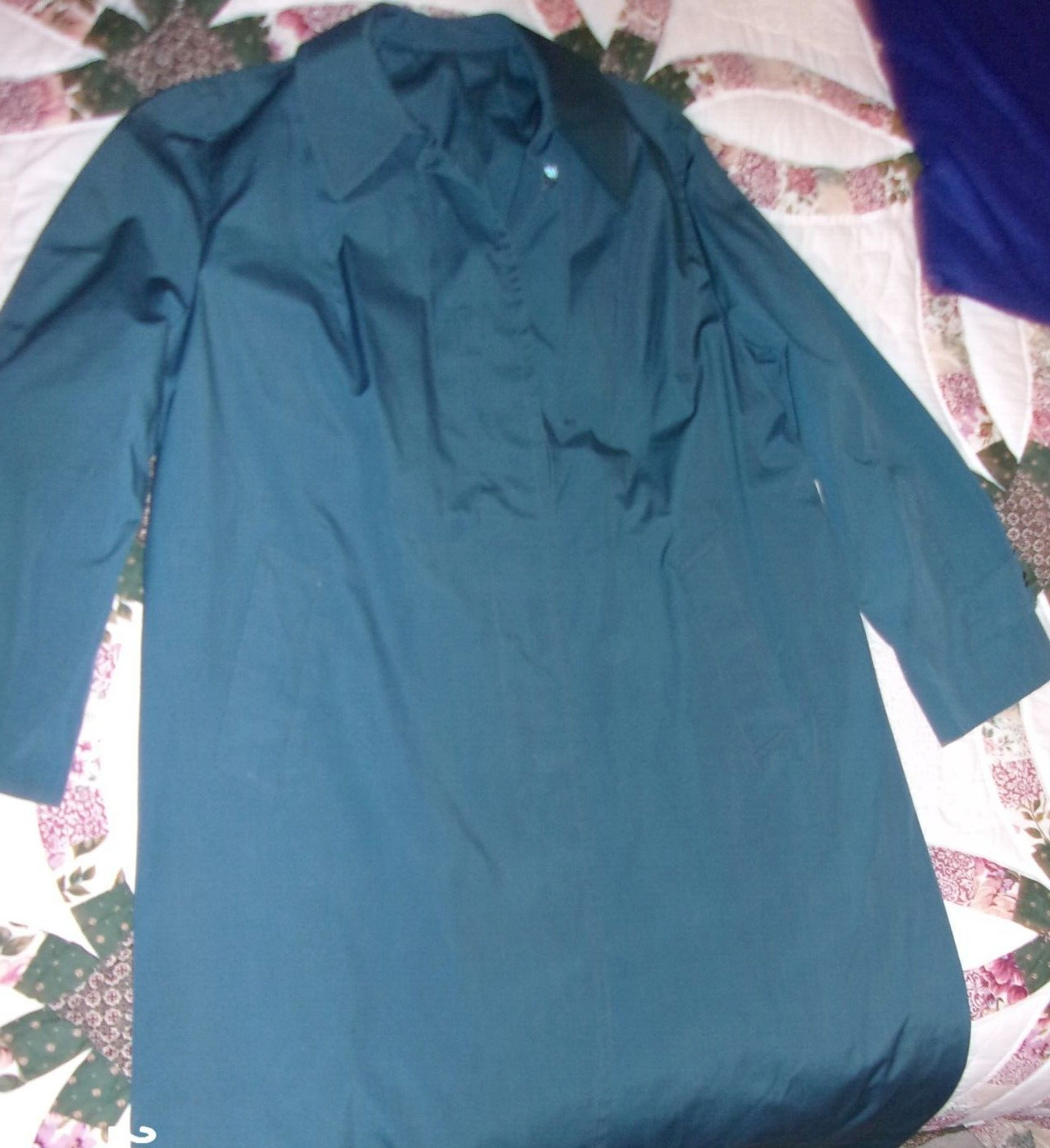 VINTAGE LONDON FOG DARK TEAL BLUE TRENCH COAT MISSES 16 REG UNLINED ALL WEATHER