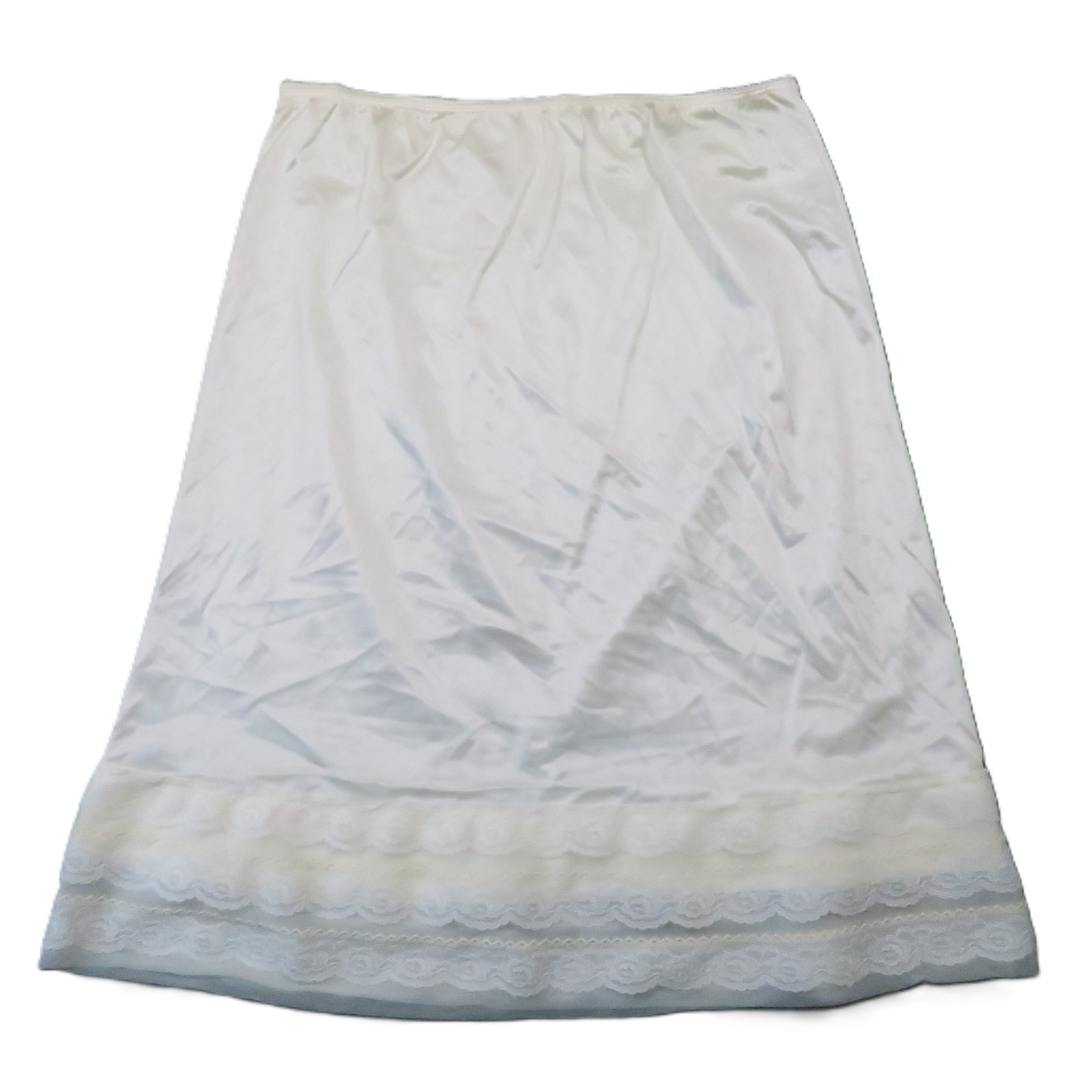 Sliperfection Lace Trim Half Slip S Ivory Nylon Vintage 80s Romantic Coquette