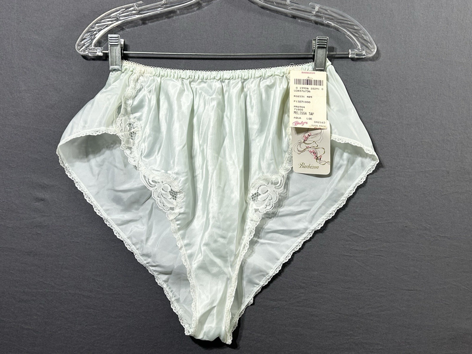 Barbizon Vintage Melissa Tap Shorts Size Large Aqua Lace Trim Deadstock NWT