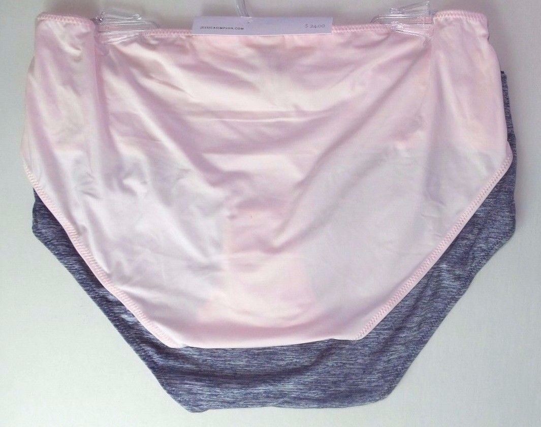 JESSICA SIMPSON Panties Briefs Plus 1X 2X 2 pack Hipster Blue Pink Full Figure