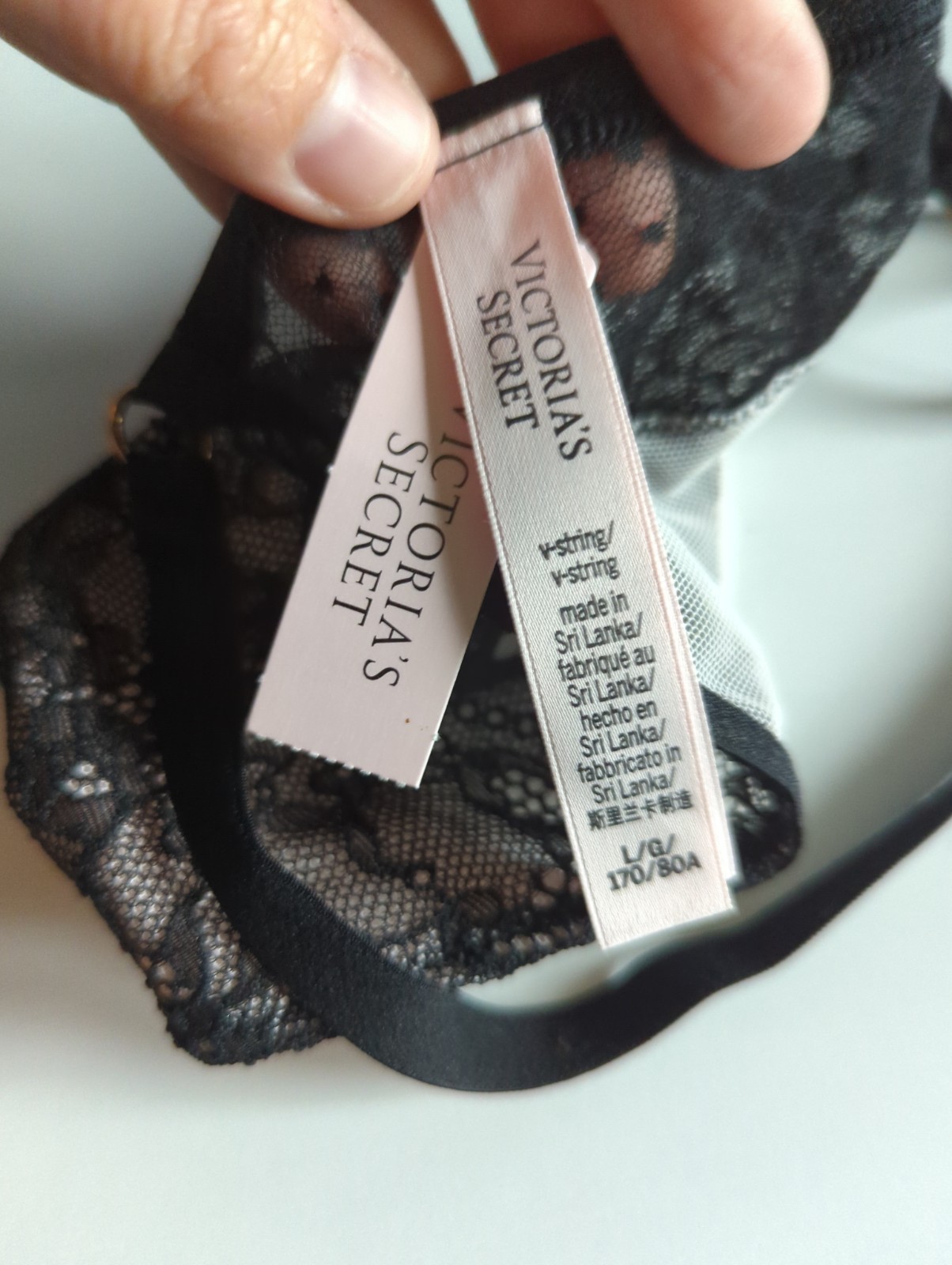 Vtg Victoria&rsquo;s Secret Nylon THONG V String L Panties NOS NWT Y2K HTF Retro Style