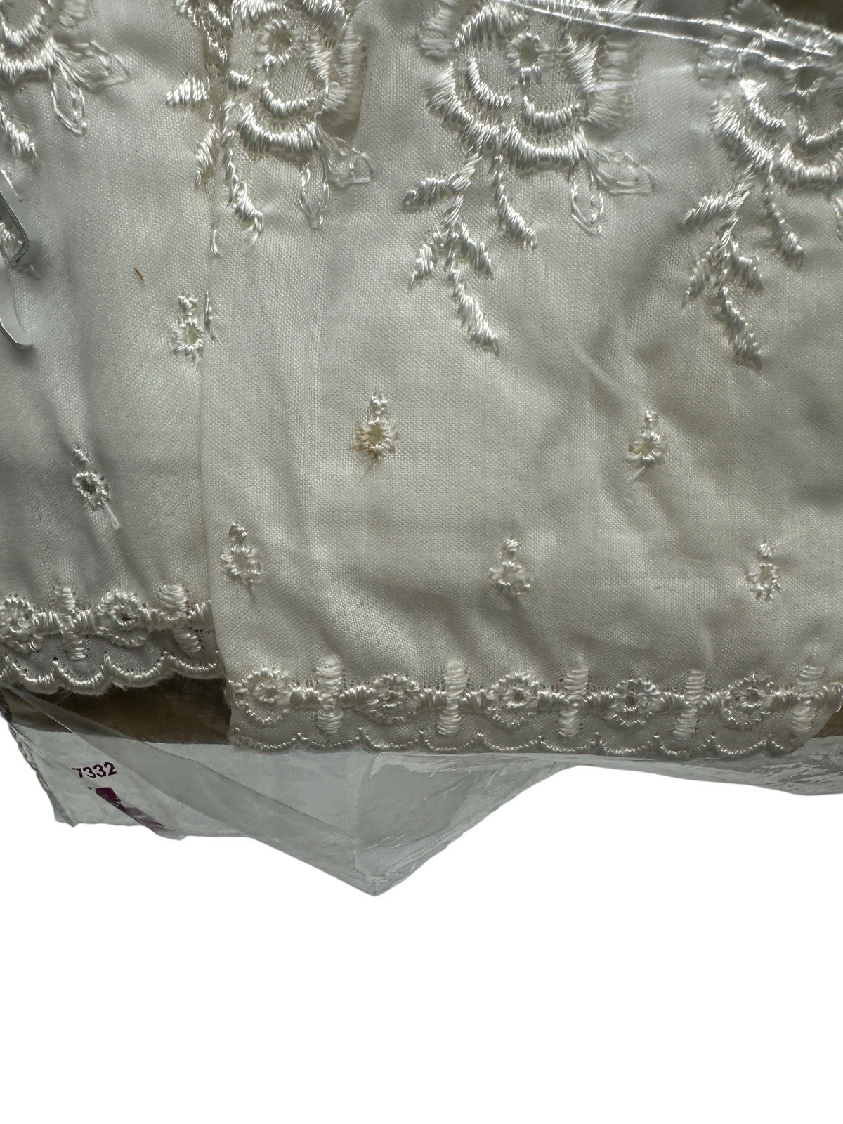 Vintage Charmode Desert Rose Half Slip Petticoat Eyelet Ruffle Large White NOS