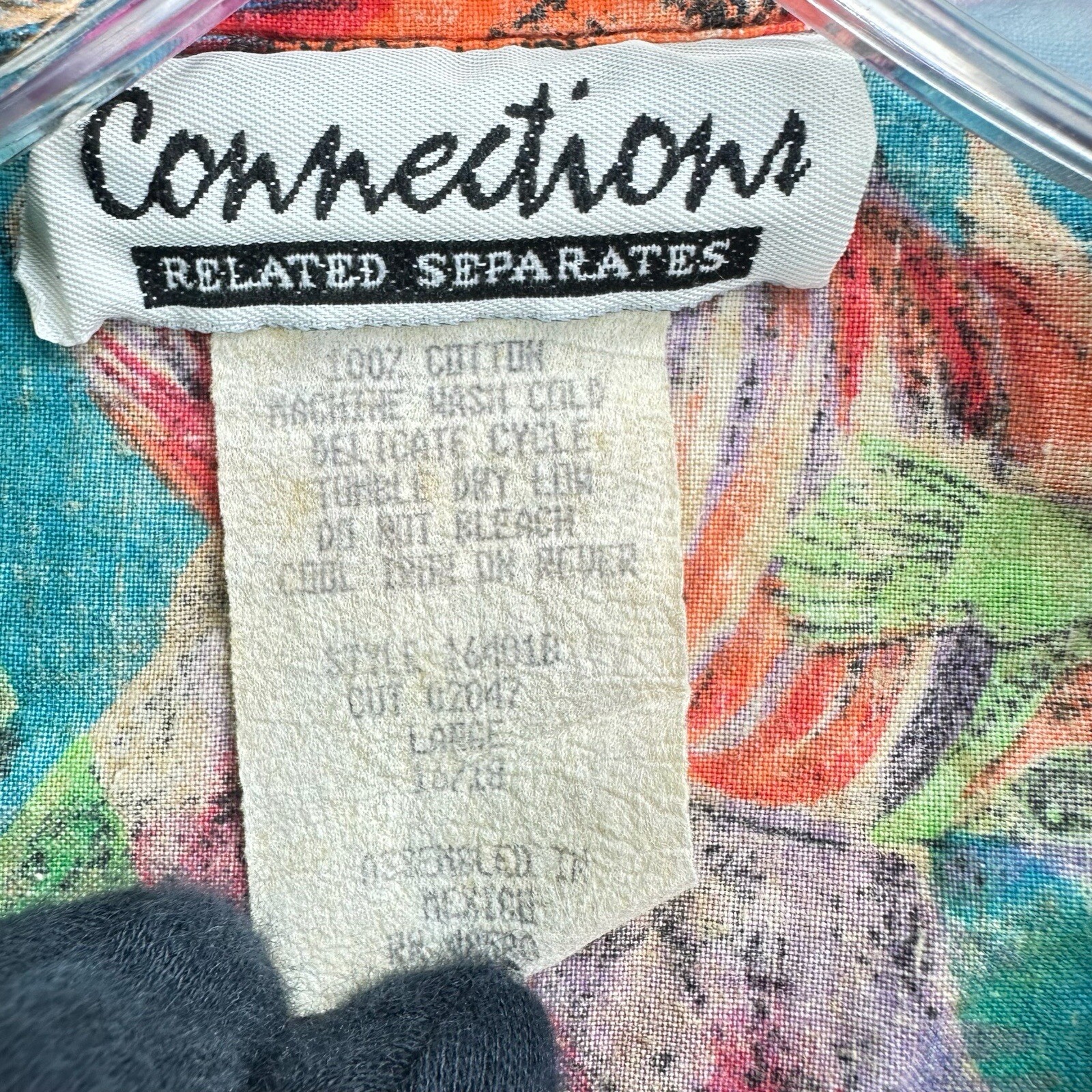 Connections Related Separates Hawaiian Tie Front Shirt Shorts Set Sz L Colorful