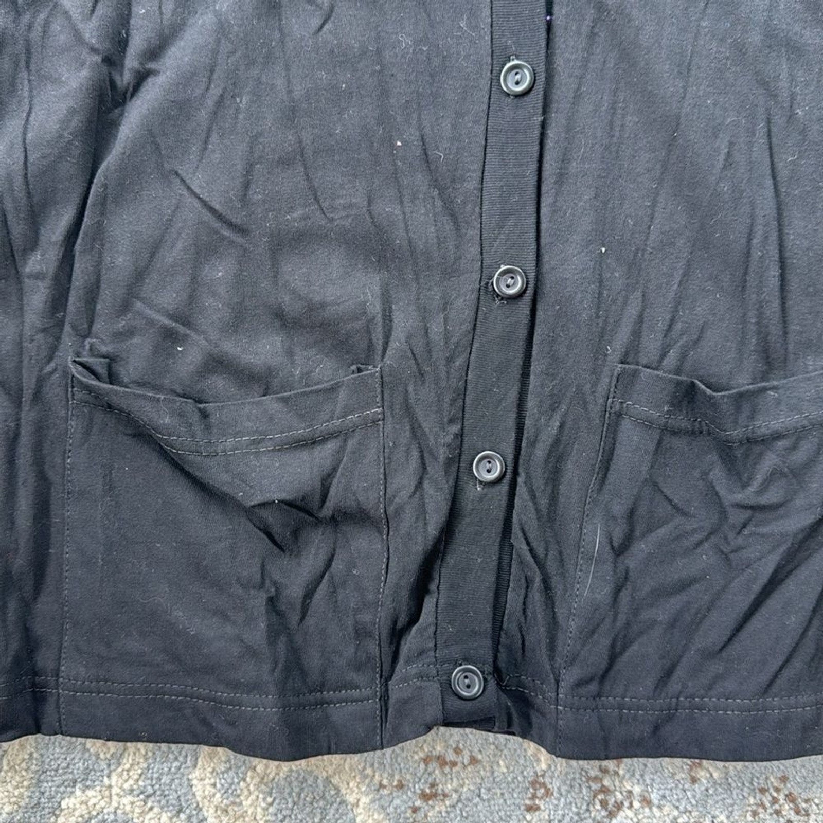 Vintage Reference Point Button Down Cardigan Black Medium