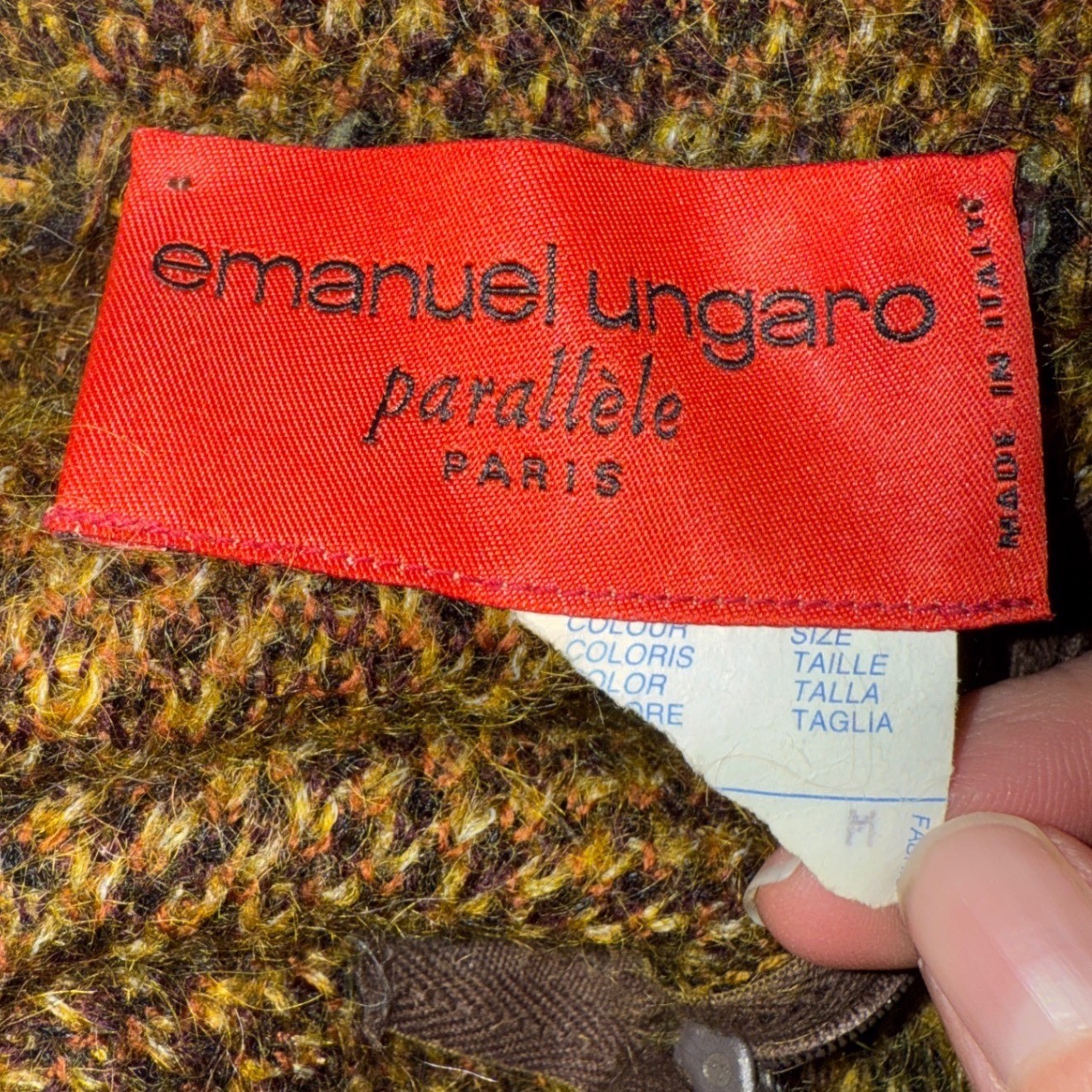Emanuel Ungaro Parallele Paris vintage sweater Medium knit wool tunic 90s retro